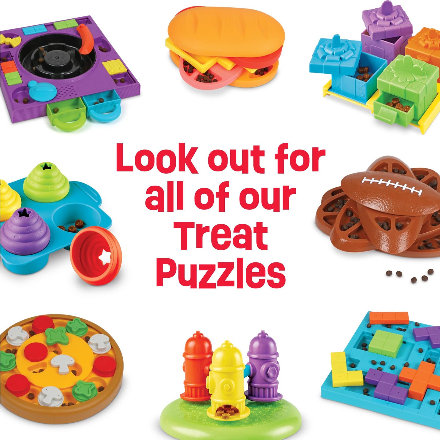 Brightkins Surprise Party Treat Puzzle - Enrichment Puzzls Toys for Dogs, Interactive Gifts for Puppies
