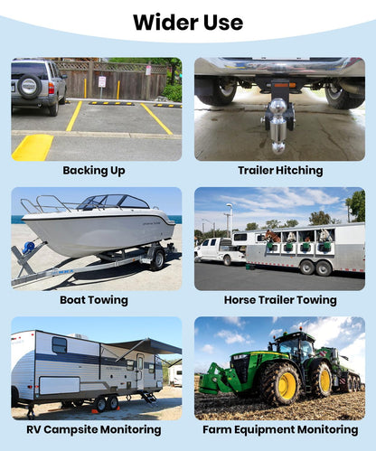 AUTO-VOX Wireless Backup Camera Solar Magnetic: 1-Min DIY Install, 5" 1080P Hd Dual Channel Monitor, Protective Carry Case, Stable Signal, IP69 Waterproof Back Up Systems Camera for Truck,Car,Trailer