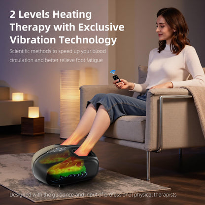 ALLYOUGER Shiatsu Foot Massager with Heat,Vibration,Air Compression and Deep Kneading for Plantar Fasciitis, Neuropathy,Improve Foot Wellness,FSA/HSA Eligible,Gifts for Women & Men（Black）