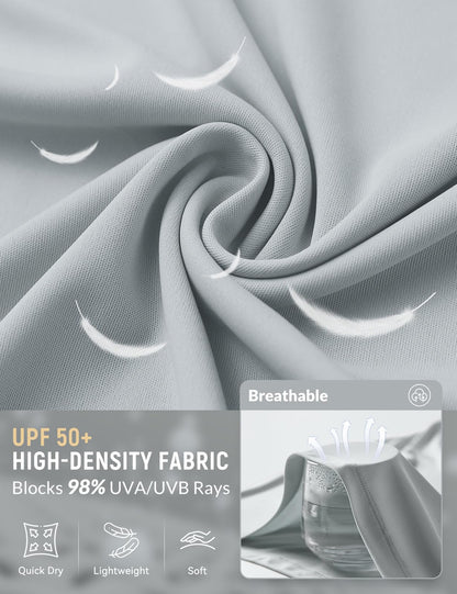 baleaf Men's UPF 50+ Sun Protection Hoodie Full Zip Jacket Lightweight Long Sleeve Cooling Shirts Pockets Hiking Fishing Light Gray M