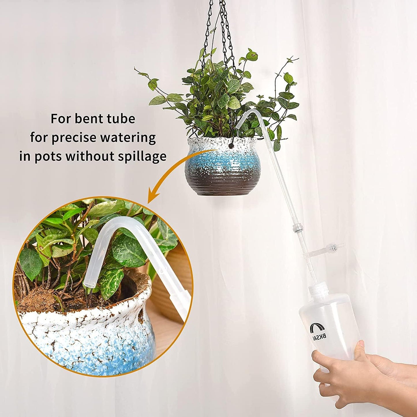 BKSAI Hanging Plant Plant Watering Bottle Update Multifunction Watering can with Long Spout Can Anti-backflow Watering System | Indoor or Outdoor | U.S.A Patent Design
