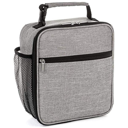 IWTTWY Insulated Lunch Bag, Leakproof Portable Lunch Box for Women Men Boys Girls, Large Capacity Cooler Bag with Handle and Bottle Pocket for Office School Camping Hiking Outdoor Beach Picnic (Grey)