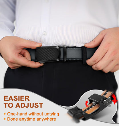 BULLIANT Men's Belt,Brand Ratchet Belt Of Genuine Leather For Gift Men Dress,Size Customized(Dark Gray,30"-36" Waist Adjustable)