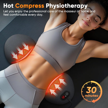 3 in 1 Electric Lumbar Support Pillow with Adjustable Height for Bed and Chair,Back Massager with Heat,Back Support Pillow for Lower Back Pain Relief,Waist Wedge Bolster (Black)