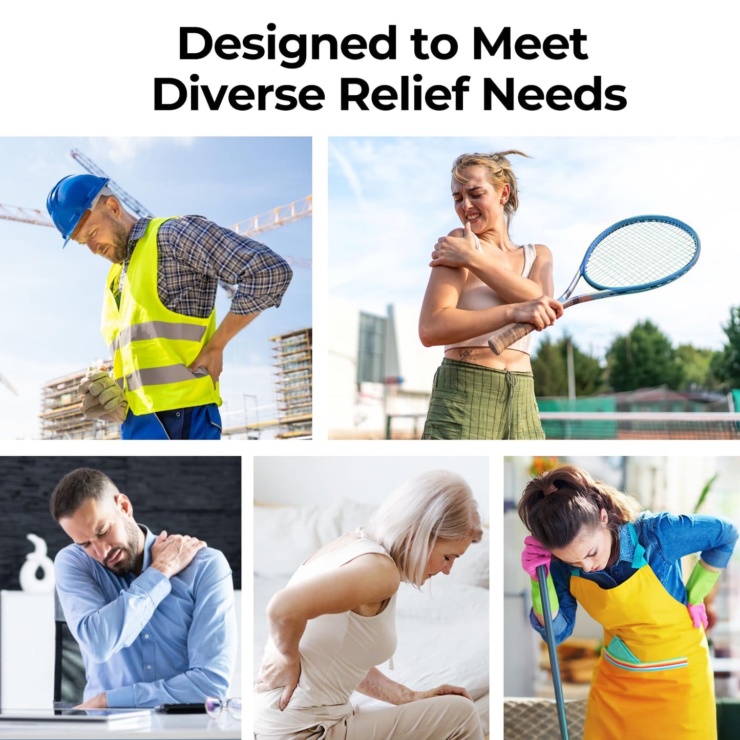 AUVON Rechargeable Digital TENS Unit Muscle Stimulator with 600 mAh Battery, TENS Machine with 8 Customizable Modes, Electric Massager for Shoulder, Back Pain Relief, 6 TENS Pads, A Carry Case