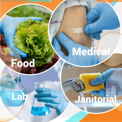 ASAP Blue Nitrile Gloves Disposable Latex Free - 4 Mil, Powder Free, Food Safe, Kitchen & Medical Gloves - Durable Rubber Cleaning & Tattoo Supplies (X-Large, 100 Count)