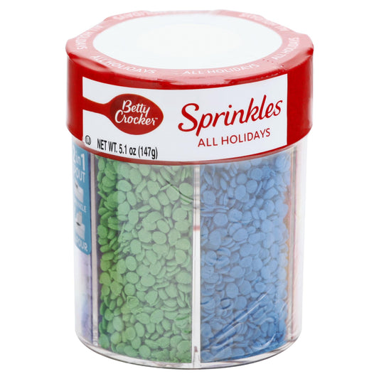 Betty Crocker Sprinkles, Assorted Holiday, 5.1 oz