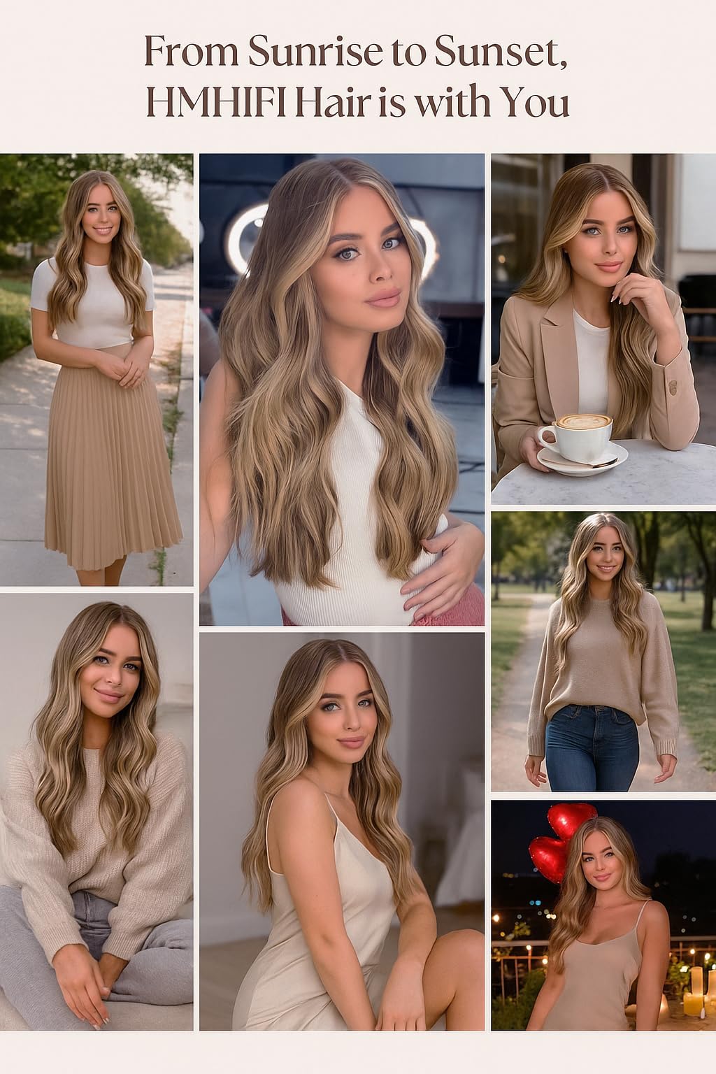 HMHIFI Long Ombre Blonde Wigs for Women 26 inch Long Wavy Middle Part Wig Ombre Blonde Wigs Upgraded Protein Fiber Hair Replacement Wig Cosplay Costume Halloween Wig(26'' Brown Ombre Blonde)