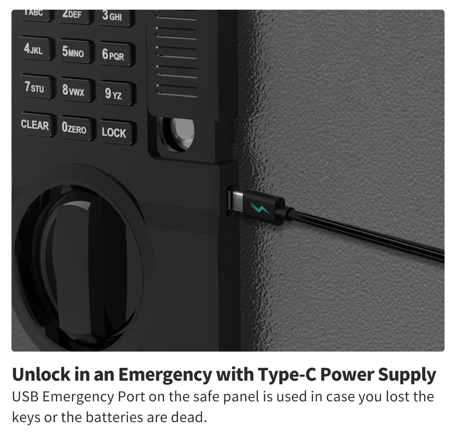 AEGIS Safe Box - 1.6 Cubic Feet Fireproof Digital Keypad Security Steel Home Office Safe for Documents, Cash, Valuables with USB Port, Emergency Keys, Removable & Adjust Shelves