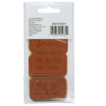 Boye Sarcastic Leather Handmade Labels for Crafts, Knitting, and Crocheting, 6 Pack