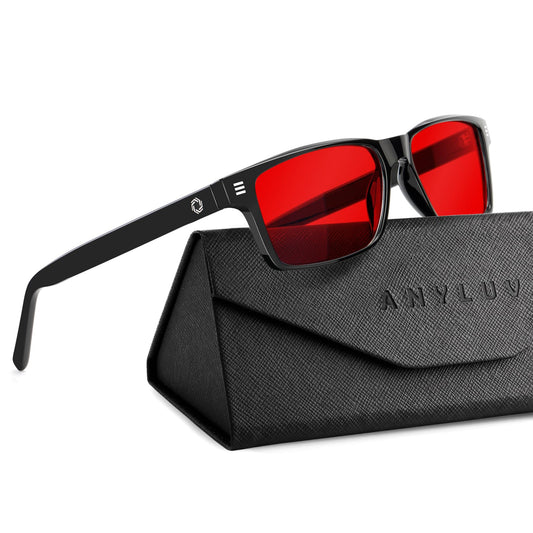 ANYLUV Blue Light Glasses for Sleep, 99.9% Blue Green Light Blocking with Red Lens, Reduce Eye Strain Computer Glasses
