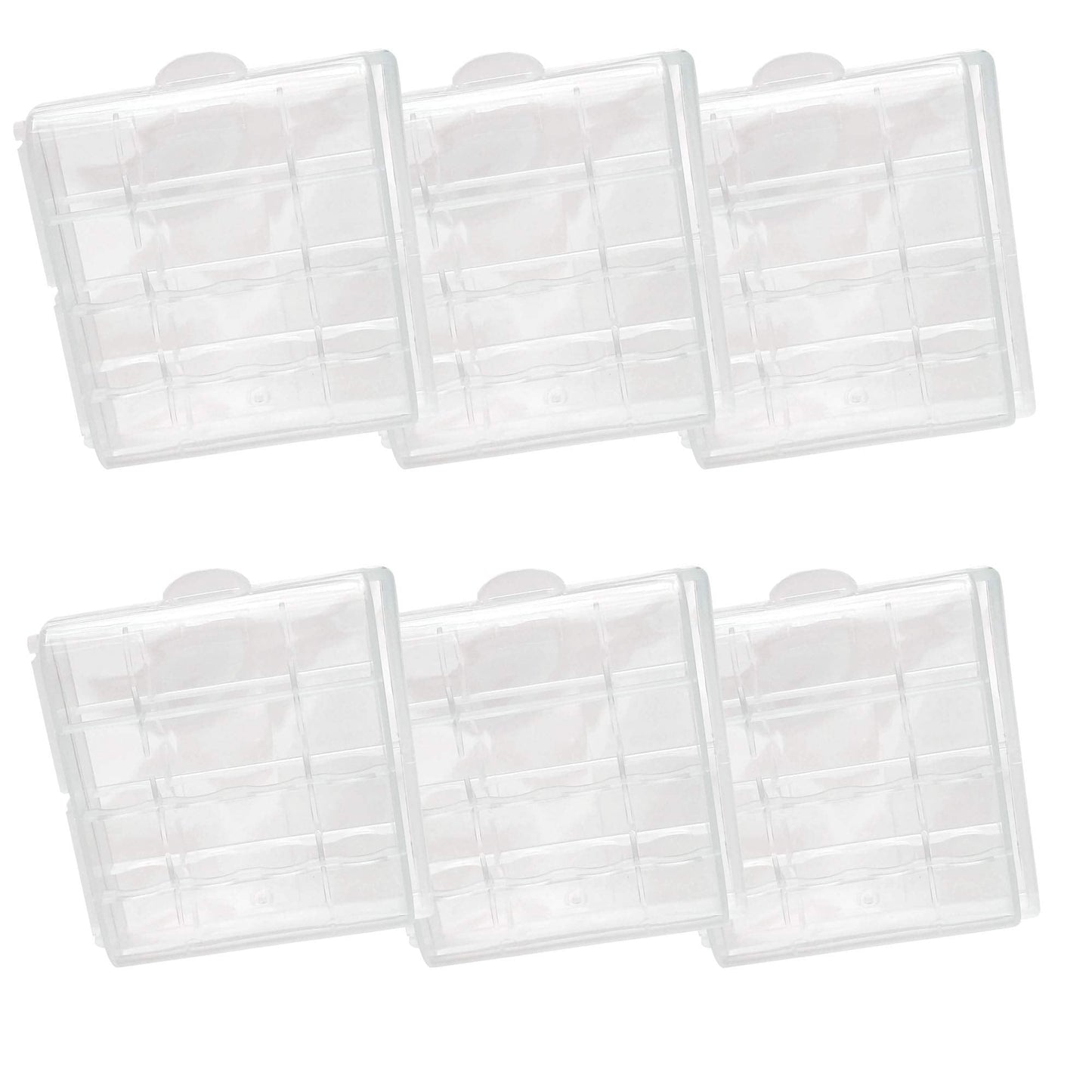 Battery Storage Case for AA/AAA, Battery Holder Box (6Pack Clear)