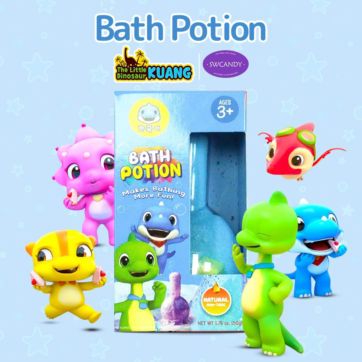 Bath Toys for Kids Potion, SWCANDY 6 Pack Bath Bombs Fun Time Bathtub Colorful Bubble Foam Boys Girls with Indoor Outdoor Scientific Soap Magical Nontoxic Fizzes Eruption Age 4-8 Years Old Toddler