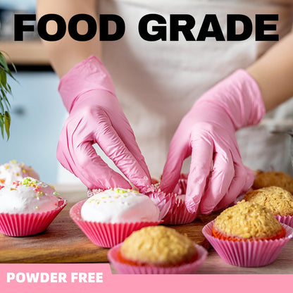 Beastek Nitrile Disposable Gloves, 4 mil Powder-Free Latex-Free Medical Food Grade Cleaning Esthetician Glove, 100 Pcs (Medium)