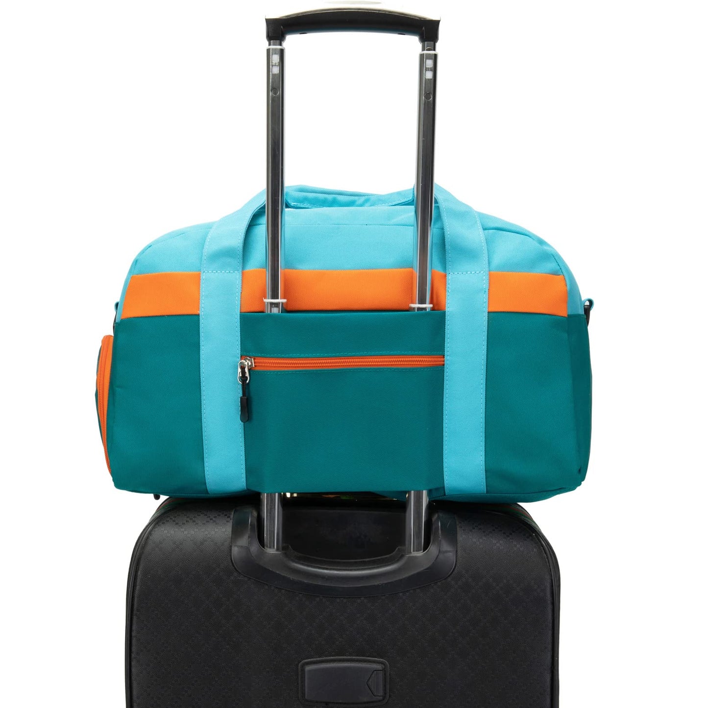 HawLander Kids Duffle Bag for Boys or Girls, Fit School Practice, or Overnight Travel (Blue Green)