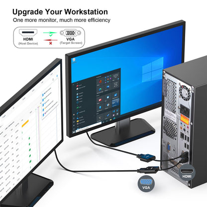 BENFEI HDMI to VGA, Gold-Plated Adapter (Male to Female) for Computer, Desktop, Laptop, PC, Monitor, Projector, HDTV, Chromebook, Raspberry Pi, Roku, Xbox and More - Black