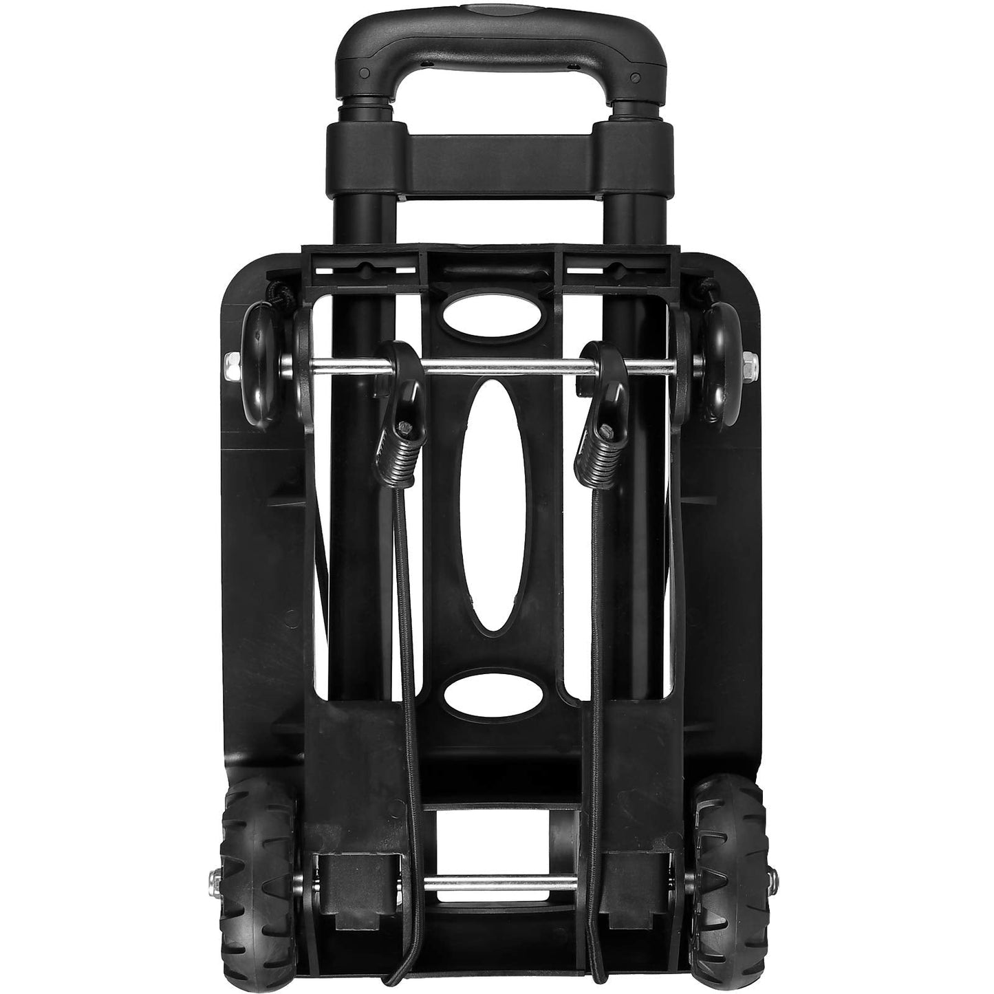 HOZEON Folding Hand Truck, 88 Lbs 40 KG Heavy Duty 4-Wheel Solid Construction Utility Cart for Luggage, Lightweight Compact Portable Fold Up Dolly for Luggage, Travel, Shopping Moving, Office, Black