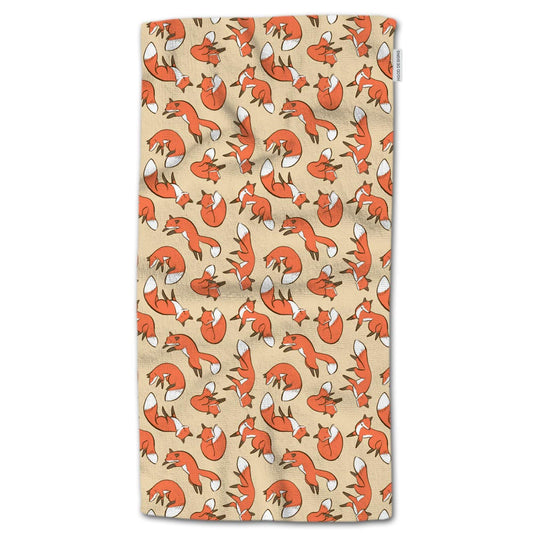 HGOD DESIGNS Fox Towels, Cute Fox Pattern 100% Cotton Soft Bath Towels for Bathroom, Kitchen, Spa 15'X30'