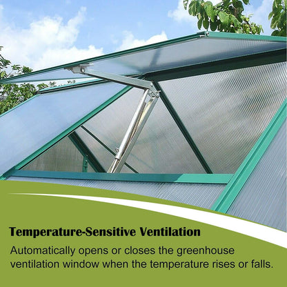 2PCS Auto Roof Vent Opener Automatic Greenhouse Window Opener for Ventilation Solar Heat Sensitive Auto Vent Kit Agriculture Gardening Tools Automatic Greenhouses Supplies (Single Spring Lifts 15 Lbs)