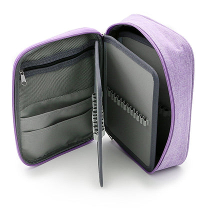 BTSKY® High Capacity Zipper Pens Pencil Case- Multi-Functional Stationery Pouch 72 Slots Colored Portable Pencil Bags With 2 Removable Sleeves(Purple)