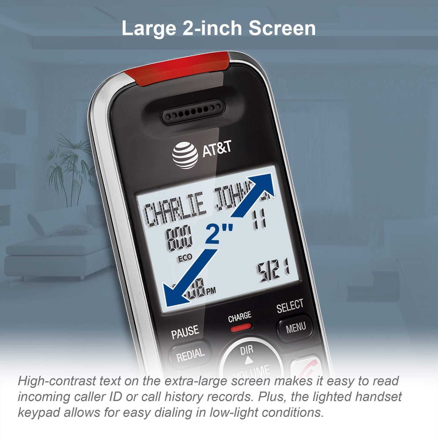 AT&T BL102-2 DECT 6.0 2-Handset Cordless Phone for Home with Answering Machine, Call Blocking, Caller ID Announcer, Audio Assist, Intercom, and Unsurpassed Range, Silver/Black