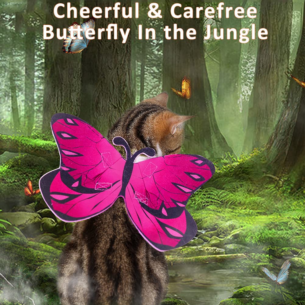 Butterfly Dog Costume Wings, Cat Dog Halloween Costumes Fairy Wings for Small Medium Large, Pet Clothes Puppy Outfit for Christmas Birthday Party Photo Props Dress up Accessories