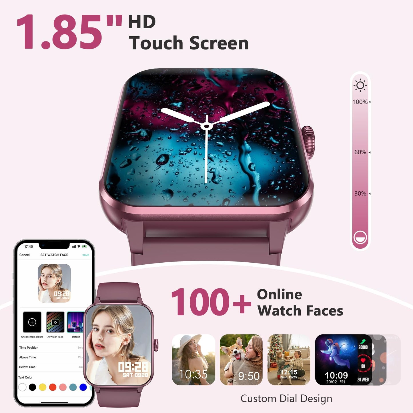 Blackview 2025 Fitness Tracker (Answer/Make Calls), Smart Watch for Men and Women with Heart Rate/SpO2/Sleep Monitor/2 Straps, 100+ Sports Modes, IP68 Waterproof Activity Tracker for Android/iPhone