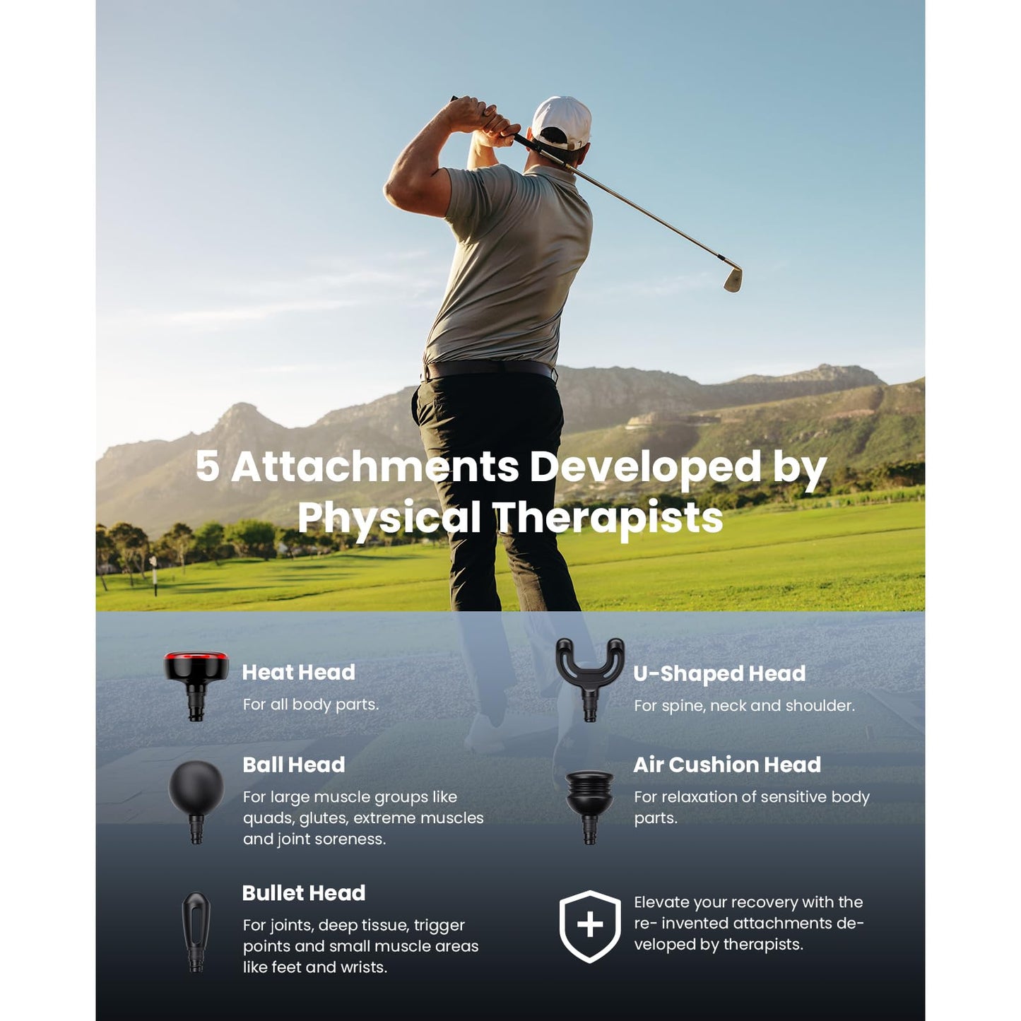 BOB AND BRAD Q2 Plus Mini Massage Gun with Heat, Pocket-Sized Heated Deep Tissue Massager Gun, Portable Percussion Muscle Massager Gun, Ultra Small & Quiet Muscle Massage Gun, FSA and HSA Eligible