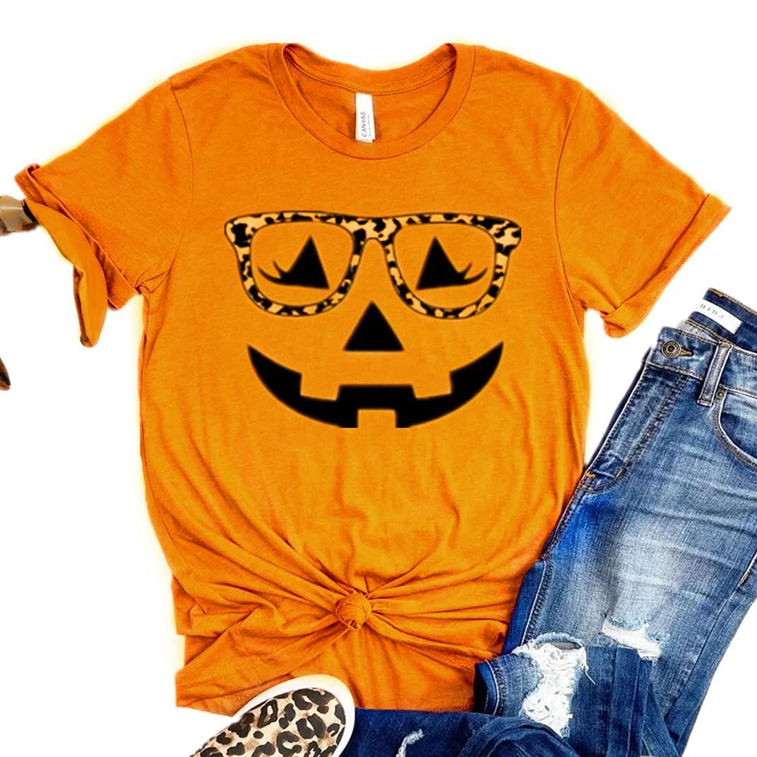 Womens Fall Mandala Pumpkin T-Shirt Funny Halloween Autumn Short Sleeve Graphic Tees Tops (Y-Lantern, M)