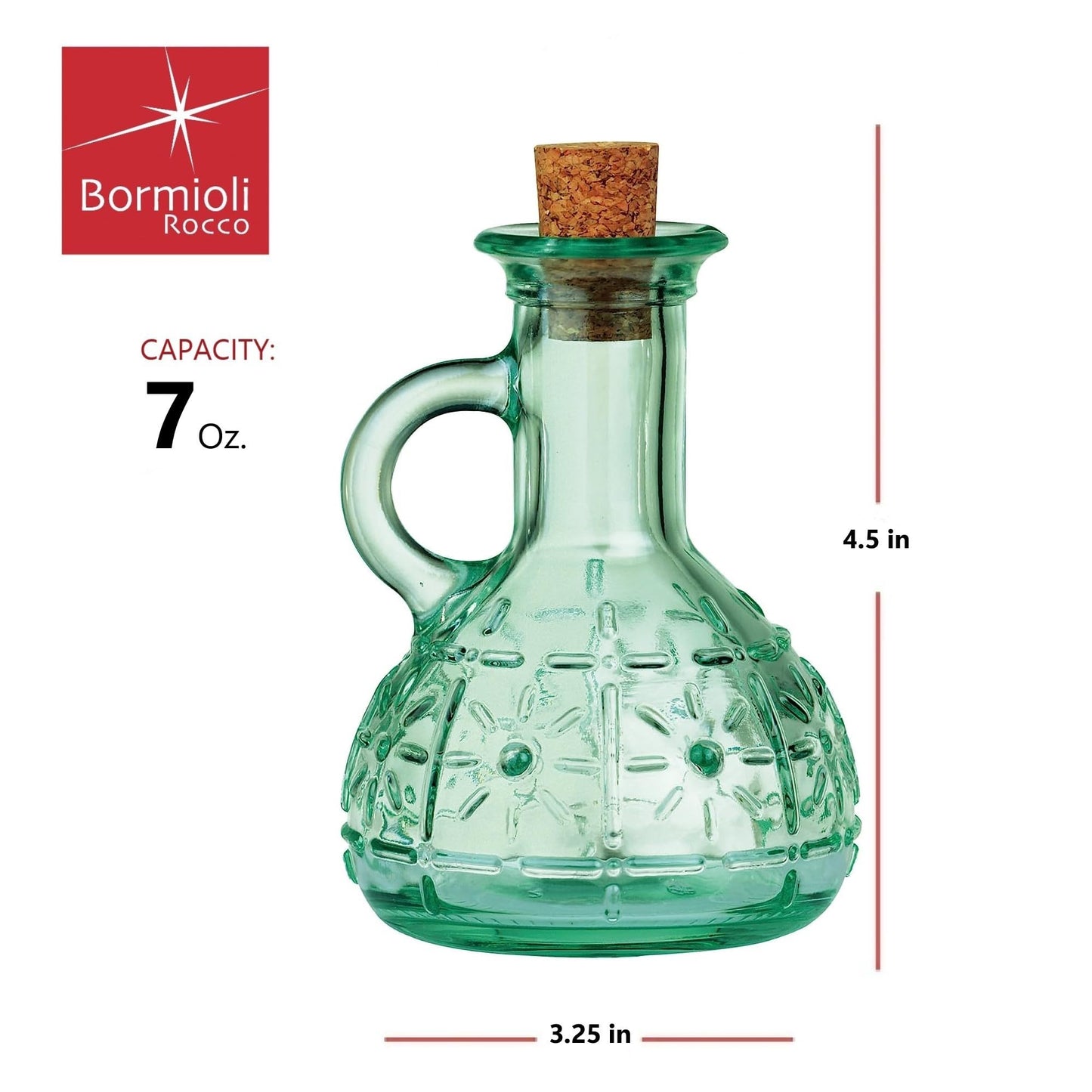 Bormioli Rocco Country Home Olivia 7 Ounce Oil Cruet Bottle