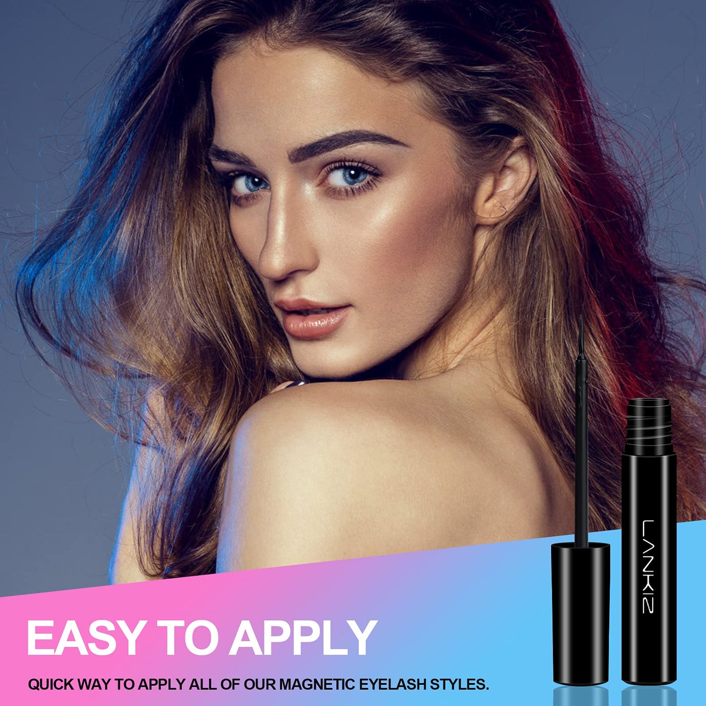 3Pack Lash GLUEliner, Felt-Tip Eyelash GLUELiner, Magnetic Lash Liner, Liquid Eyeliner for Magnetic Eyelash, Natural Looking, Waterproof (5ml0.17us.fl.oz)