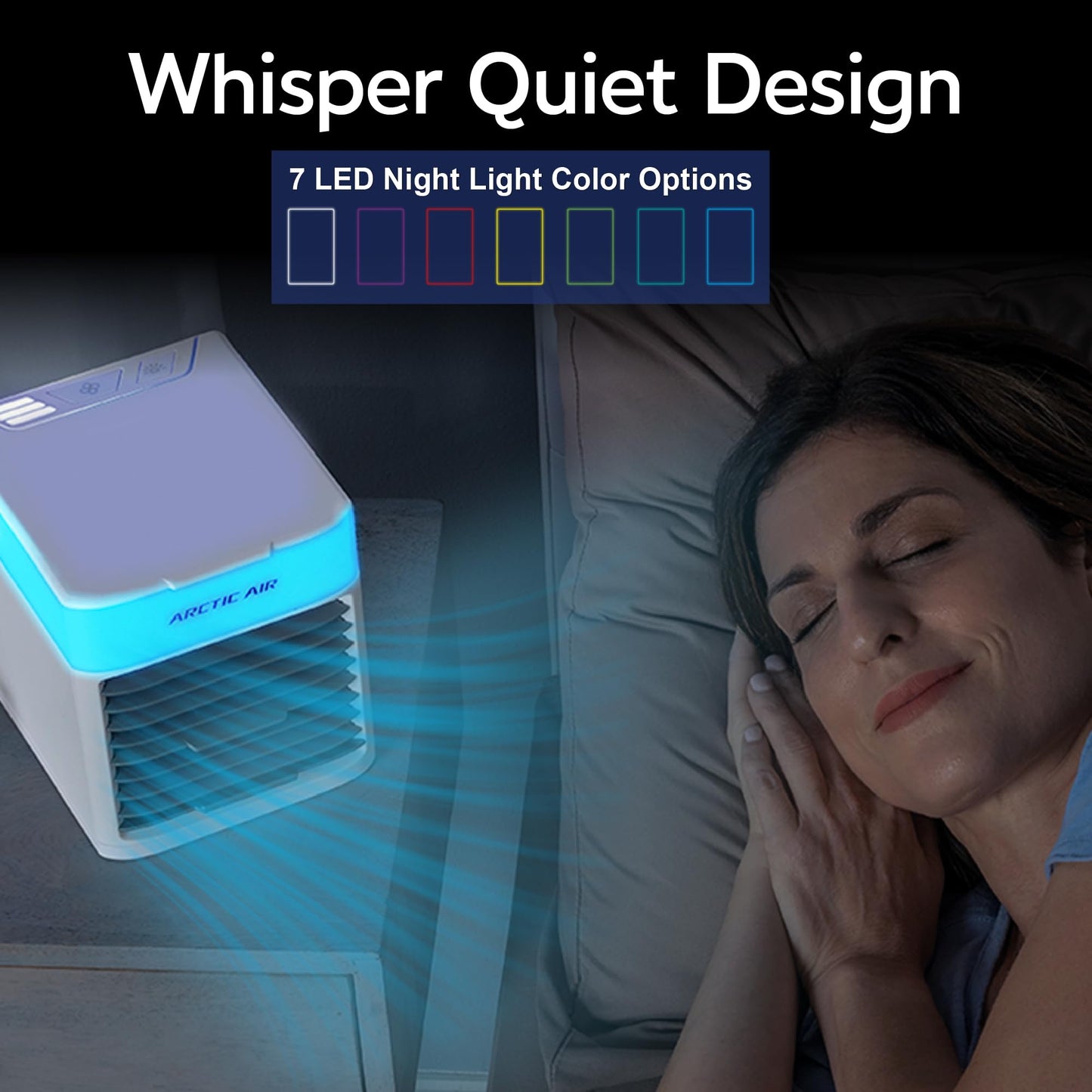 Arctic Air Pure Chill 2.0 Evaporative Air Cooler by Ontel - Powerful, Quiet, Lightweight and Portable Space Cooler with Hydro-Chill Technology For Bedroom, Office, Living Room & More,Blue