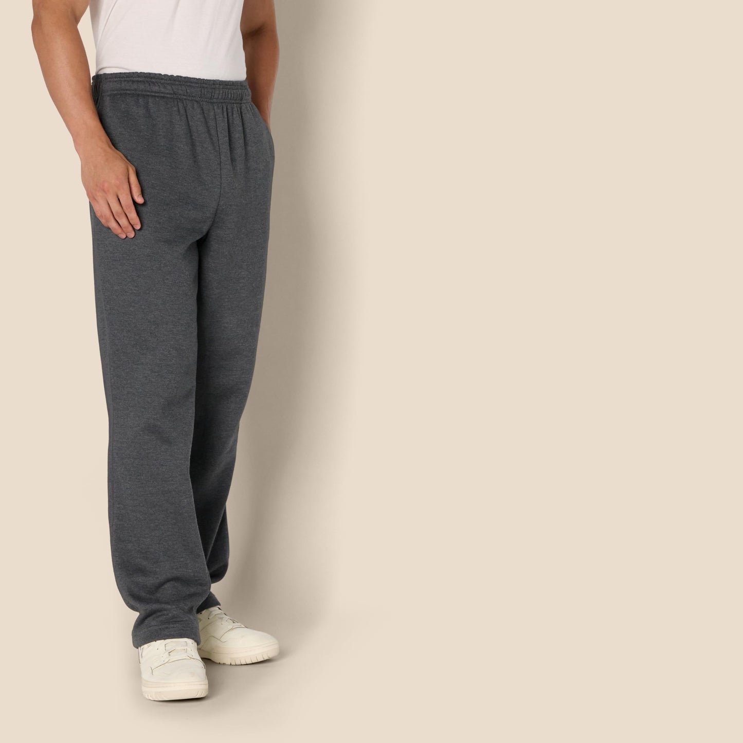 Amazon Essentials Men's Fleece Open Bottom Sweatpant (Available in Big & Tall), Charcoal Heather, X-Large
