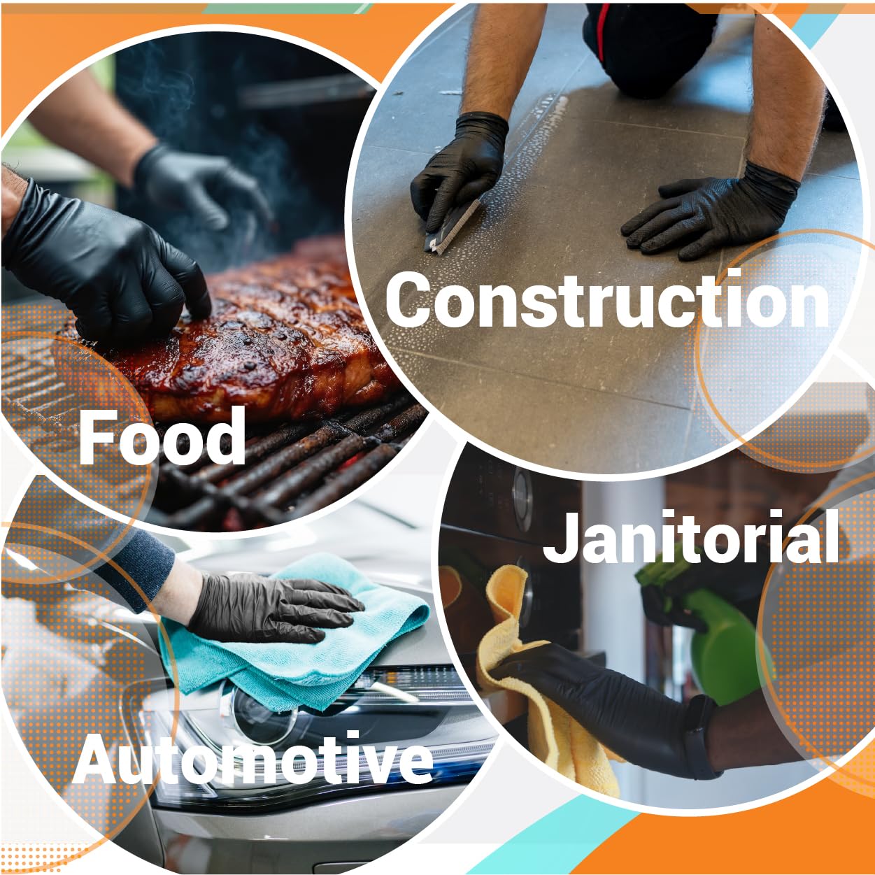 ASAP Thick Black Nitrile Gloves Disposable Latex Free - 6 Mil, Powder Free, Food Safe, Kitchen & Mechanic Gloves - Durable Rubber Cleaning Supplies (Small, 100 Count)