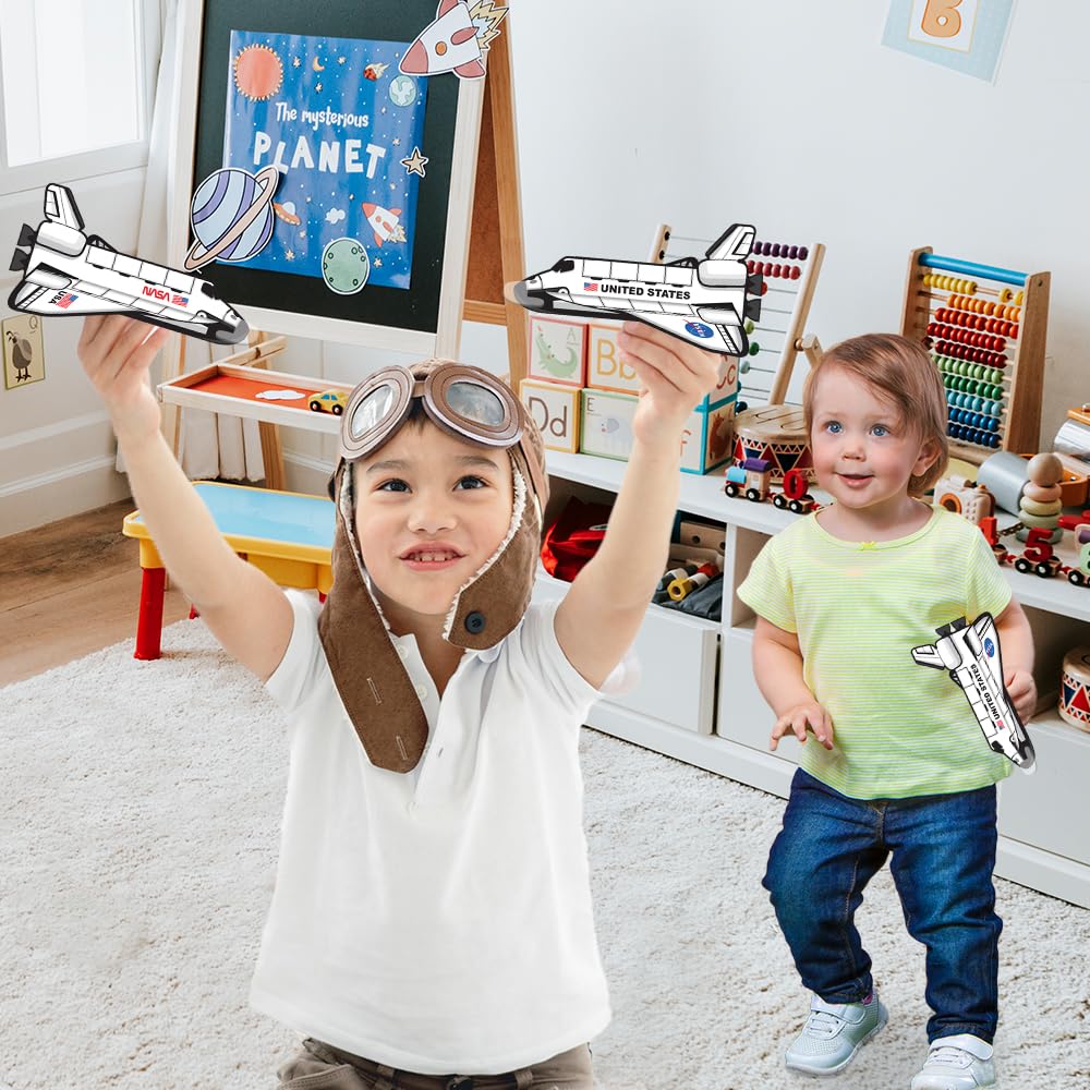 ArtCreativity Space Shuttle Gliders, Set of 24, Flying Toys for Boys & Girls, Made of Foam Material, Outdoor Toys for Children, Outer Space Party Favors for Kids, Great for Indoor & Outdoor Play
