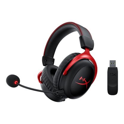 HyperX Cloud II Wireless - Gaming Headset for PC, PS5, PS4, Long Lasting Battery Up to 30 Hours, DTS Headphone:X Spatial Audio, Memory Foam, Detachable Noise Cancelling Microphone with Mic Monitoring