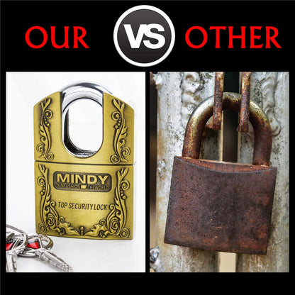 3 Keys 40mm Heavy Duty Warehouse Shrouded Hardened Keyed Padlock Top Security Lock