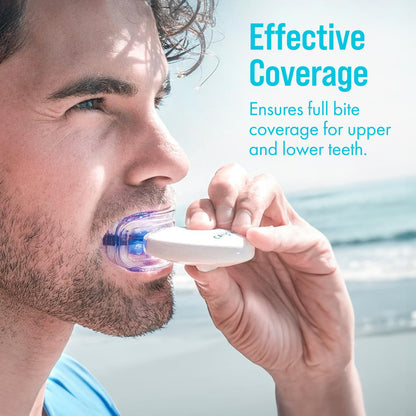 Cali White Teeth Whitening Strip Kit with LED Light and Batteries - Organic Peroxide Teeth Whitening Gel - Set of White Strips - 2x5ml Syringes, Thermoform Whitening Kit Trays and Case