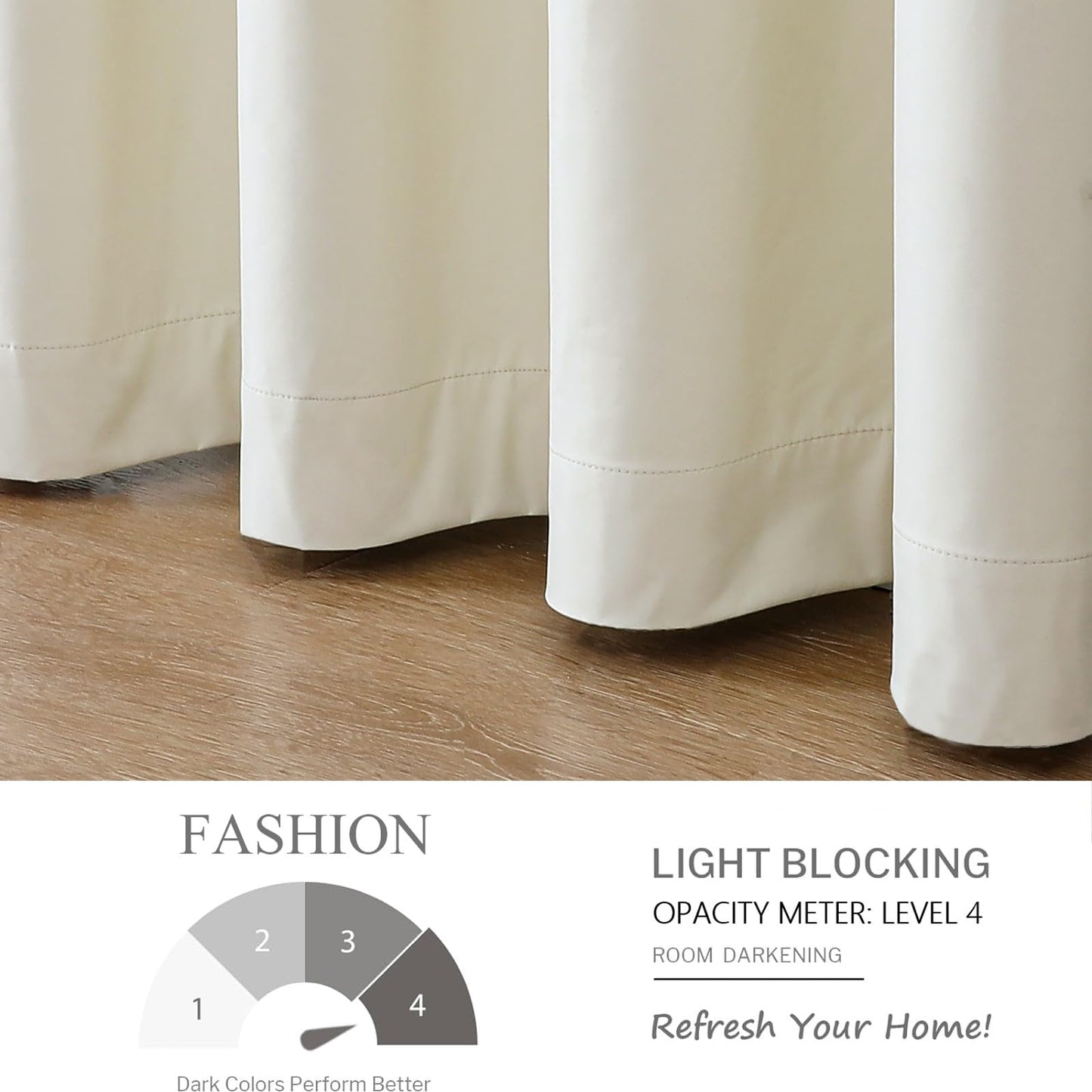 Airwill Grommet Blackout Curtains for Living Room Bedroom Window - Set of 2 Window Curtain Panels, Room Darkening, Thermal Insulated (W52 x L84 Inch, 2 Panels, Beige)