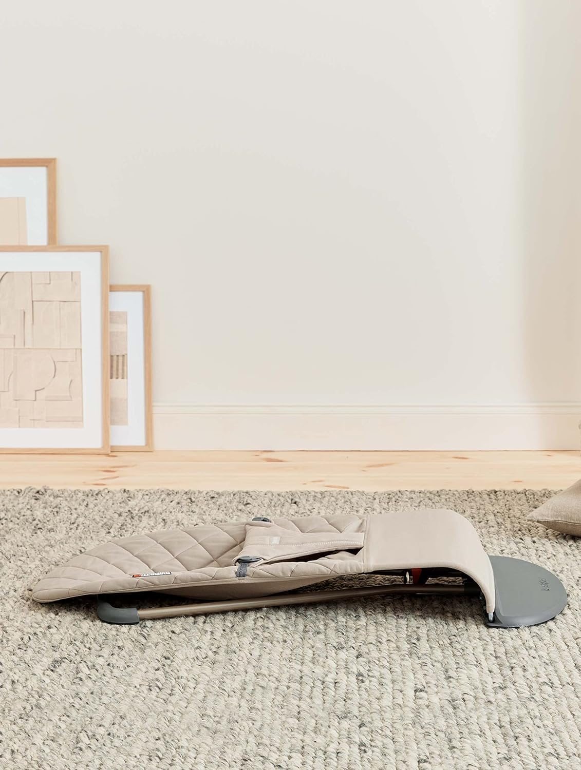 BabyBjörn Bouncer Bliss, Sand Gray, Woven, Classic Quilt | 2-in-1 Adjustable Baby Bouncer Seat and Toddler Chair, Newborn to Toddler (8-29 lbs), 4 Positions, Lightweight & Portable