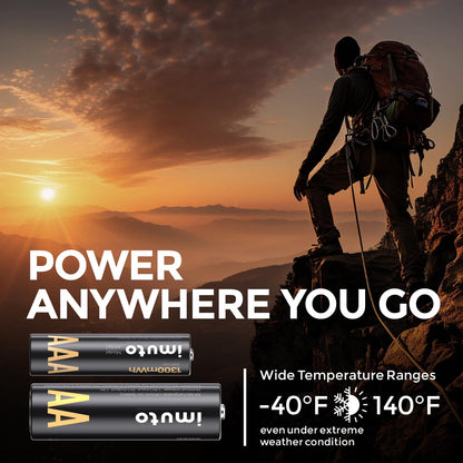 imuto Rechargeable 4 AAA and 4 AA Batteries Lithium with Charger,8 Pack 1.5 V Triple A Double A Batteries Rechargeable, Long Lasting Lithium Battery with Integrated Charging Storage Box(4AAA+4AA)