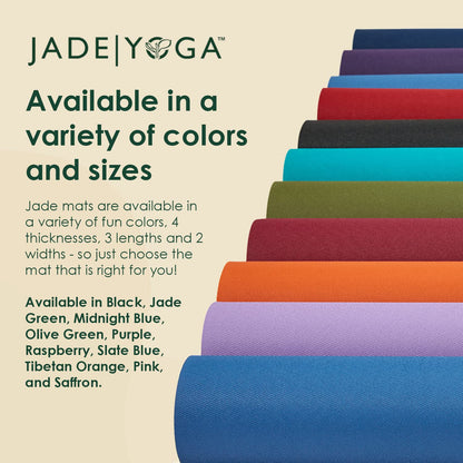 JadeYoga Harmony Yoga Mat- Durable & Thick Gym Fitness Mat, Non-Slip Natural Rubber Yoga Mat- Home Exercise & Stretching Mat, Workout Mat- Yoga Pilate Meditation for Women & Men (Midnight Blue, 74'')