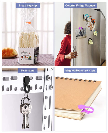 8PCS Silicone Magnetic Cable Ties & Clips, Cord Organizer [1S] Management Reusable Magnet Cable Organizer, Phone Cord Holder for Organizing, Bookmark Whiteboard Fridge Magnets etc