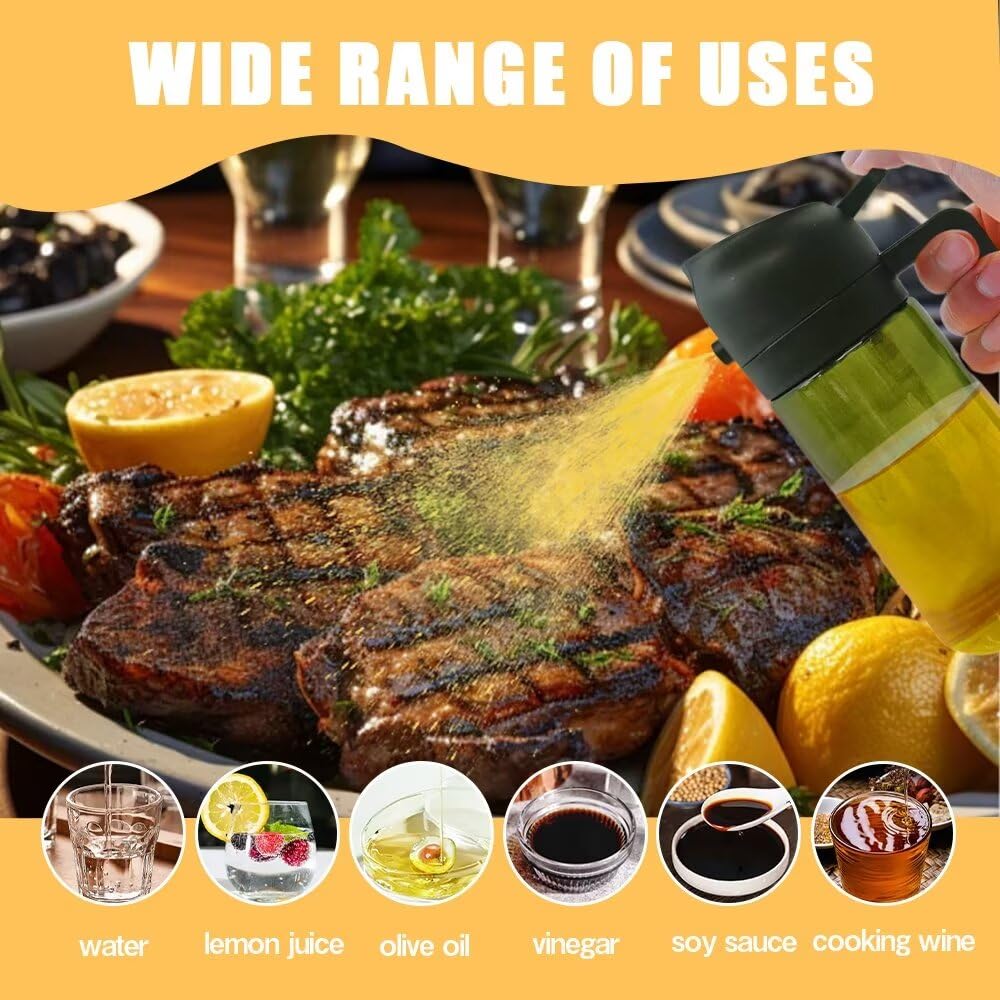HWHIEUAIK Kitchen Maiden 2 in 1 Oil Dispenser, 2024 New Kitchenmaiden 2 In 1 Oil Sprayer for Cooking，Olive Oil Dispenser Bottle Spray And Pour for Air Fryer, Salad, Frying, BBQ