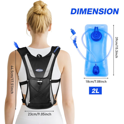 Hydration Pack,Water Backpack with 2L Water Bladder Perfect for Running Cycling Hiking Climbing Pouch