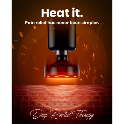 BOB AND BRAD Q2 Plus Mini Massage Gun with Heat, Pocket-Sized Heated Deep Tissue Massager Gun, Portable Percussion Muscle Massager Gun, Ultra Small & Quiet Muscle Massage Gun, FSA and HSA Eligible