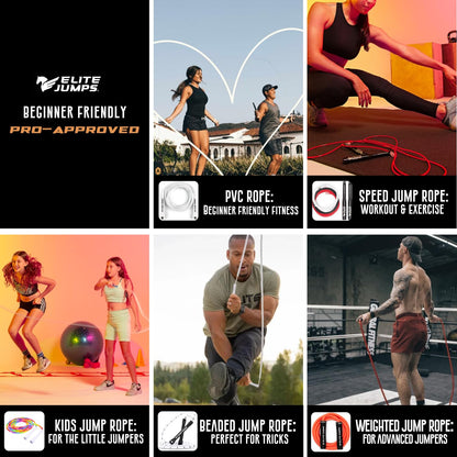 Beaded Kids Exercise Jump Rope - Segmented Skipping Rope for Kids - Durable Shatterproof Outdoor Beads - Light Weight and Tangle Free Exercise Training - Easily Adjustable Kids Jump Rope for Fitness - 7ft