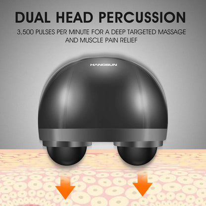 Hangsun Handheld Neck Back Massager for Pain Relief Deep Tissue, Electric Double Head Percussion Massage MG460 for Shoulder, Leg, Foot, Muscles, Full Body