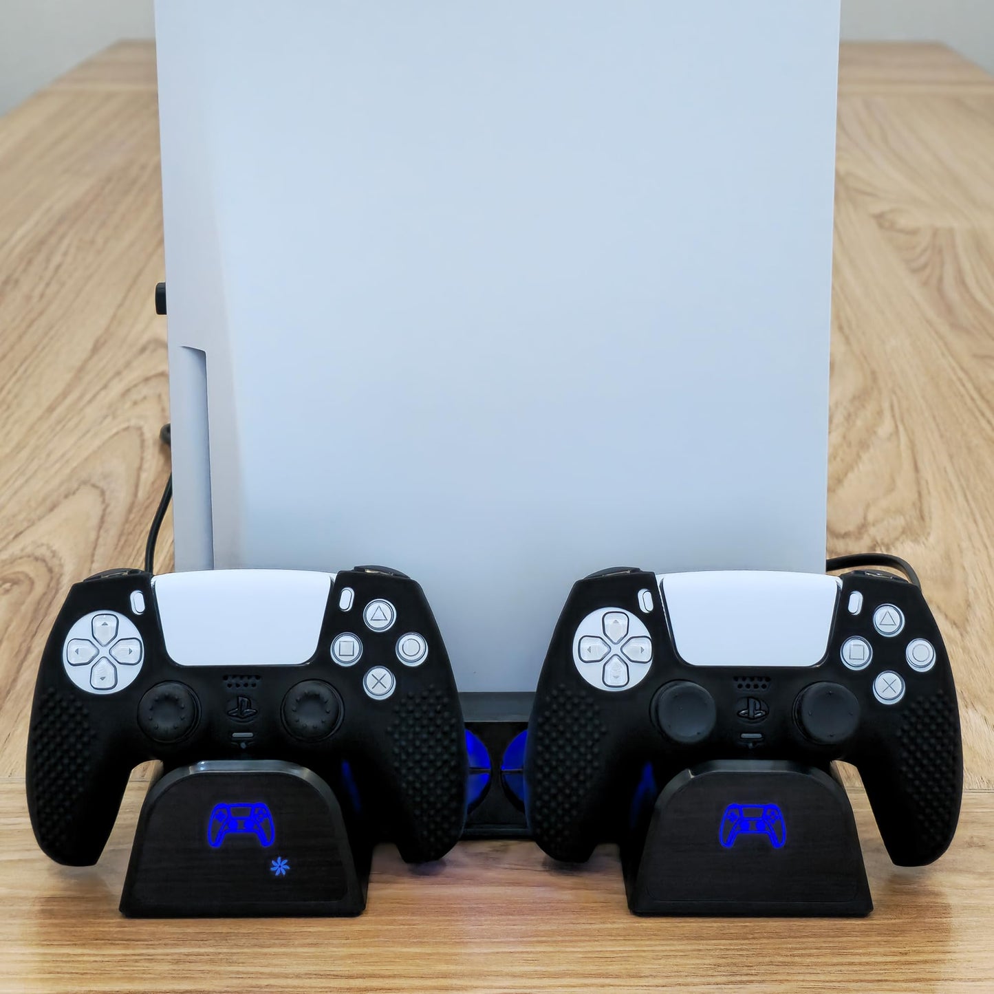 iCarp PS5 Controller Skin, Anti-Slip Soft Silicone Protective Cover Case for PlayStation 5 DualSense Wireless Controller, 1Pack with 4 Thumb Grip Caps and L2R2 Trigger Extenders (Black)