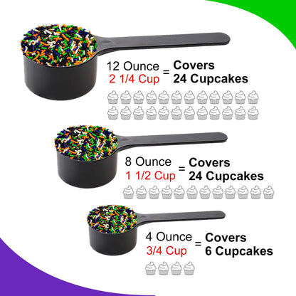 Wicked and Frightful Mix - Orange White Black Purple and Lime Green Halloween Jimmies - Cake Pop Cookie Cupcake Cakes Semi-Sweet Edible Confetti Decorations Sprinkles Dessert Jimmies Toppers - 4 Oz